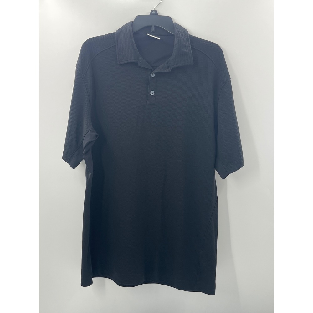 Nike Golf Mens Fit Dry Polo Shirt XL Black Short Sleeve Textured Mesh 1496